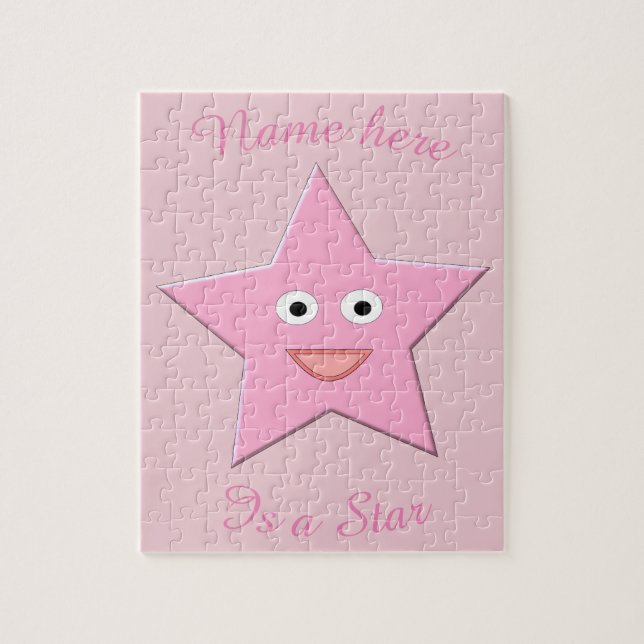 Rompecabezas Personalizado Estrella Rosa bonito (Vertical)