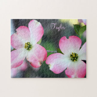 Rompecabezas personalizado flor rosada del regalo