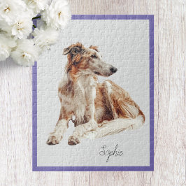 Rompecabezas personalizado lindo del perro Borzoi