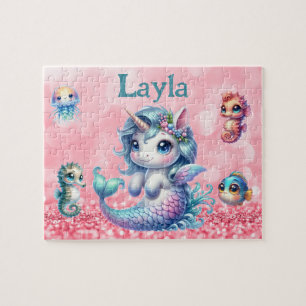 Rompecabezas Personalizado Sirena Unicornio Nombre