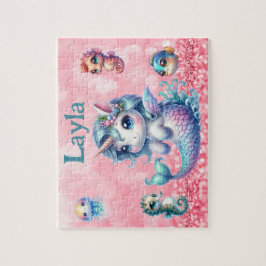 Rompecabezas Personalizado Sirena Unicornio Nombre