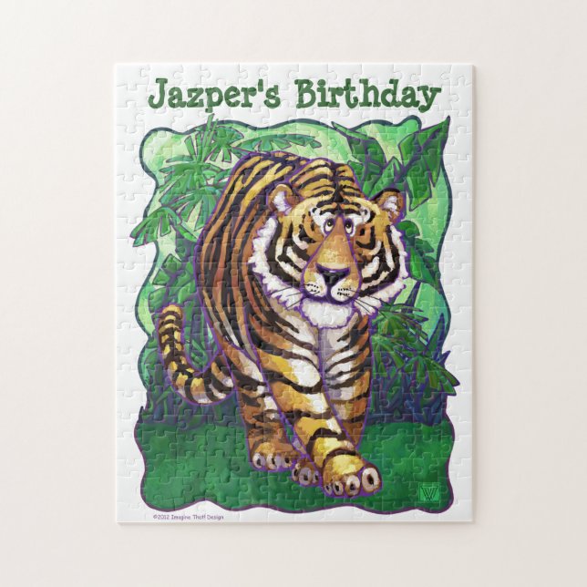 Rompecabezas personalizado tigre lindo de la (Vertical)