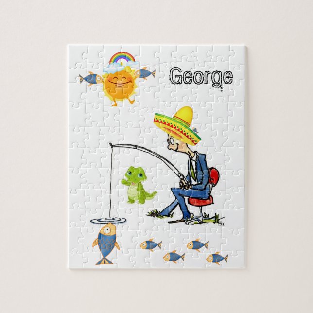 Rompecabezas Pescador Pescador Pescador Arcoiris (Vertical)