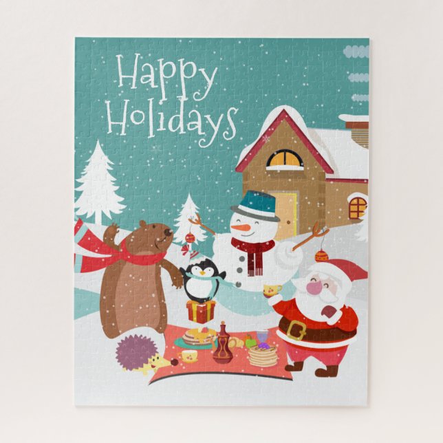 Rompecabezas picnic de Santa Navidades (Vertical)