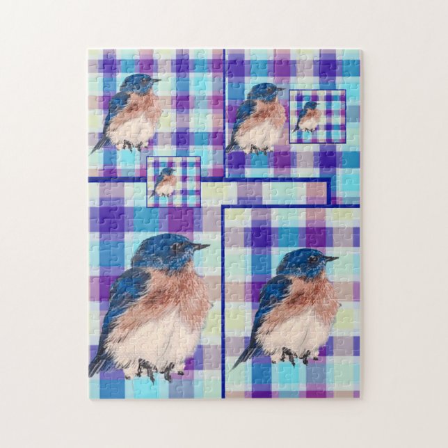 Rompecabezas Plaid Bluebird (Vertical)