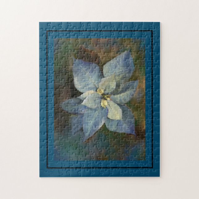 Rompecabezas - Poinsettia azul (Vertical)