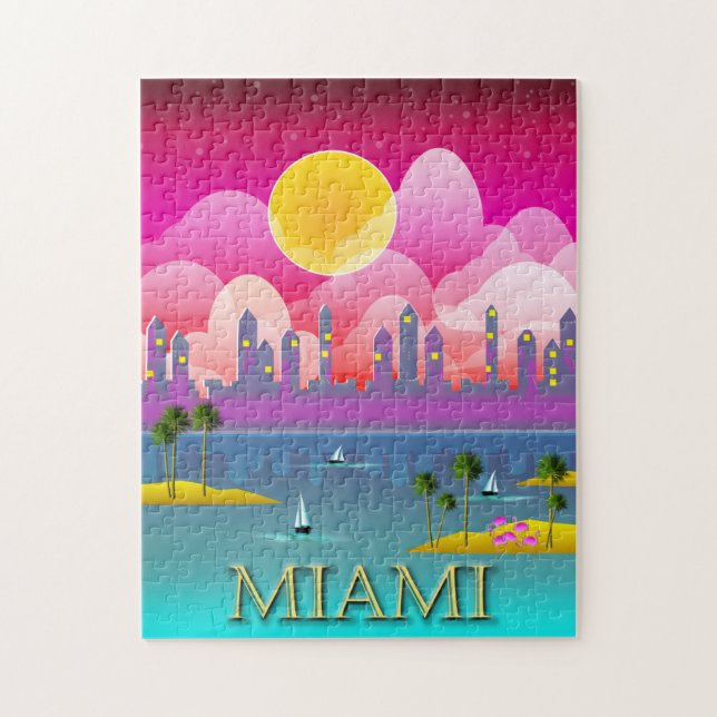 Rompecabezas Poster de Miami Beach Florida (Vertical)