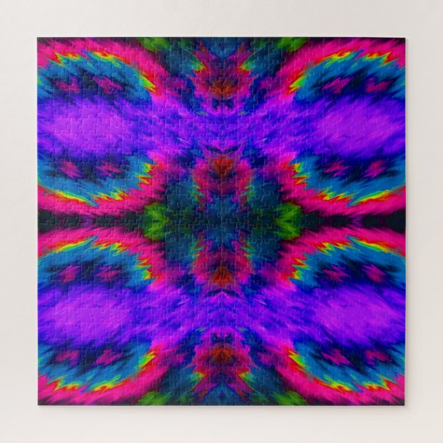 Rompecabezas psicodélico de medianoche magenta (Vertical)