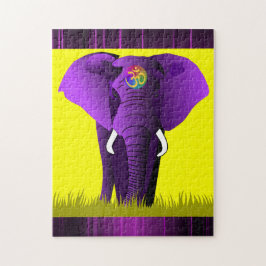 Rompecabezas púrpura del elefante