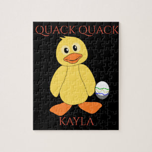 Rompecabezas "Quack Quack con pato y huevo. Nombre