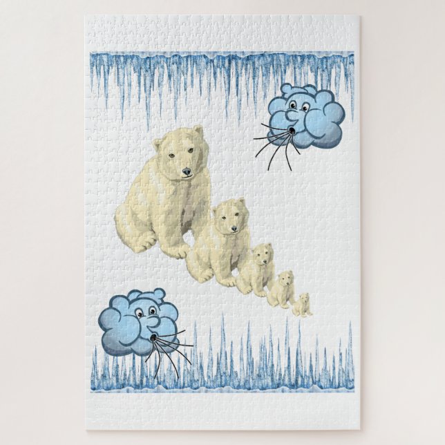 Rompecabezas que desafían al oso polar blanco (Vertical)