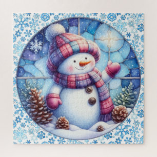 Rompecabezas redondo de Snowman