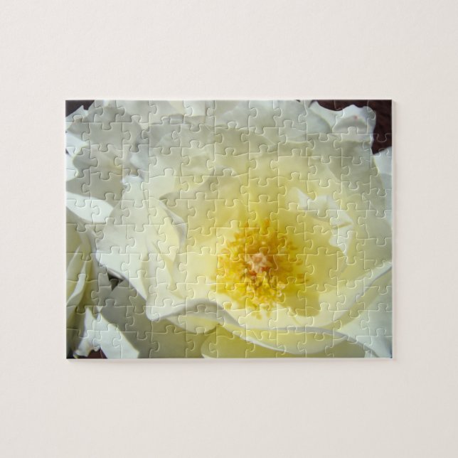 Rompecabezas Regalo Flores Rosadas Pastel Amarillo (Horizontal)
