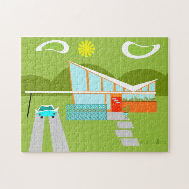 Rompecabezas retro de la casa del Palm Springs (Horizontal)