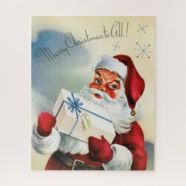 Rompecabezas retro de la tarjeta del día de fiesta (Vertical)