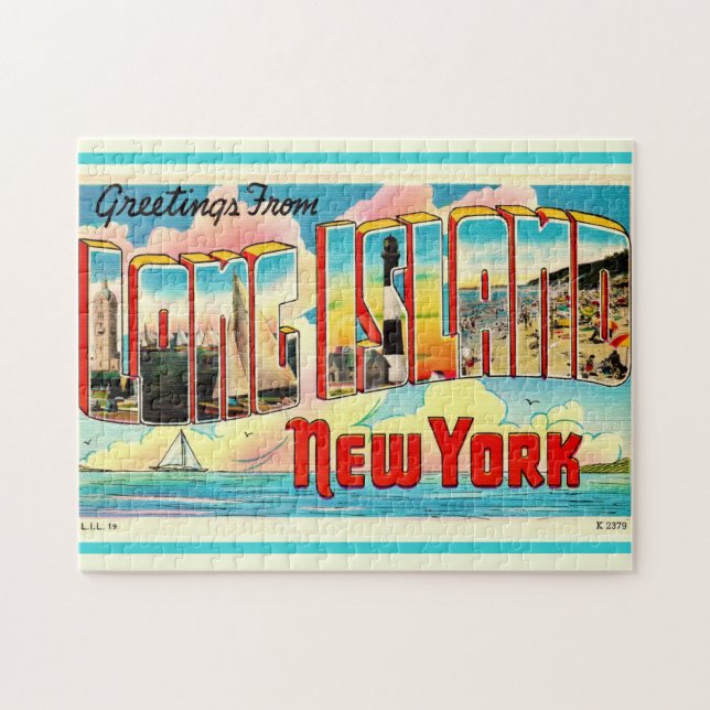 Rompecabezas Retro de Long Island 11x14 (Horizontal)