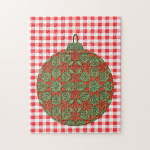 Rompecabezas rojo vintage de Navidad divertido rom