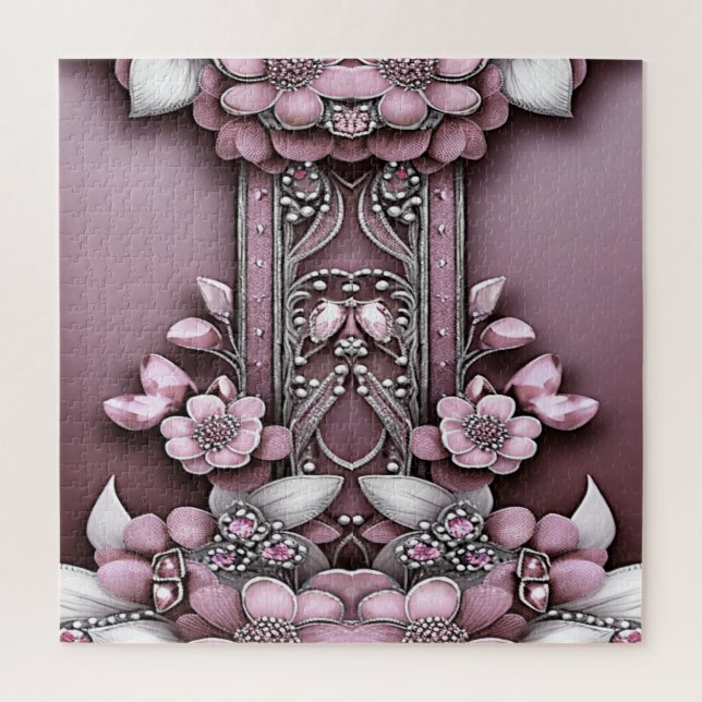 Rompecabezas rosa floral (Vertical)