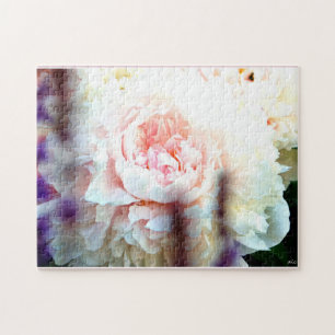 Rompecabezas rosado de la flor del Peony