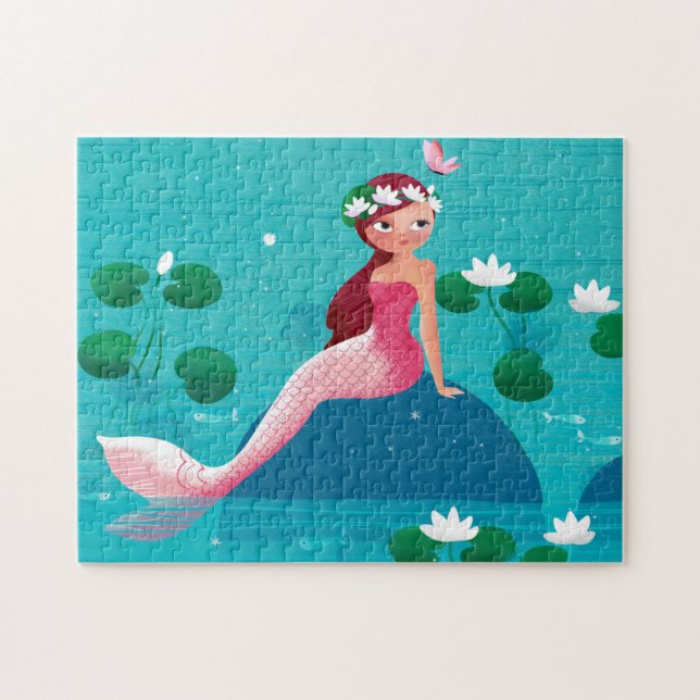 Rompecabezas rosado de la sirena (Horizontal)