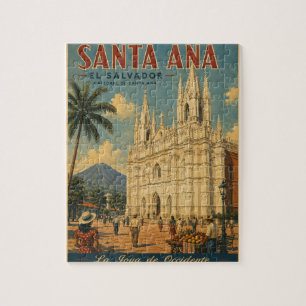 Rompecabezas Santa Ana, El Salvador Retro poster