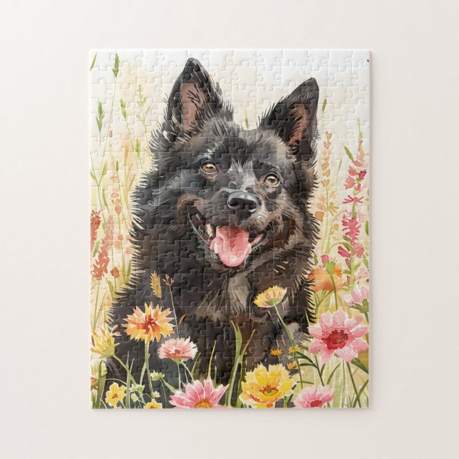Rompecabezas Schipperke – Rompecabezas de Acuarela (Vertical)