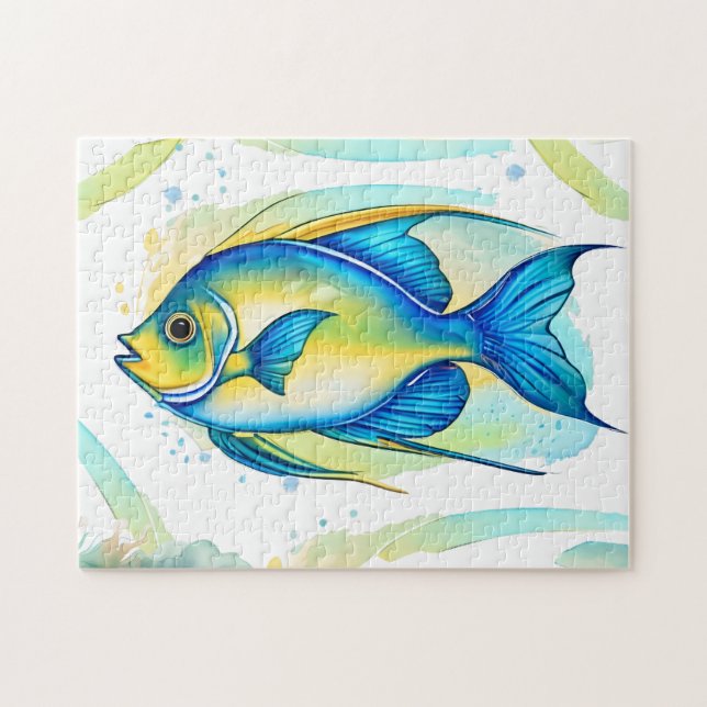 Rompecabezas - Serie acuarela: Angelfish (Horizontal)