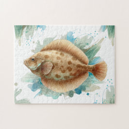 Rompecabezas - Serie acuarela: Flounder/Flatfish
