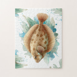 Rompecabezas - Serie acuarela: Flounder/Flatfish