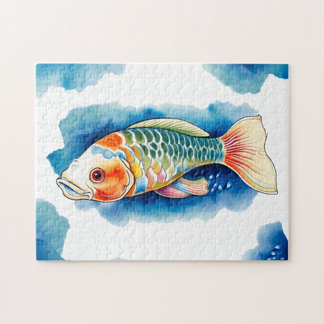 Rompecabezas - Serie acuarela: Koi Fish (Horizontal)