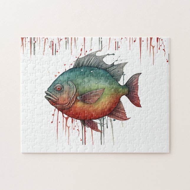 Rompecabezas - Serie acuarela: piraña (Horizontal)