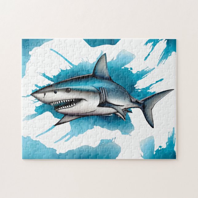 Rompecabezas - Serie acuarela: Tiburón (Horizontal)