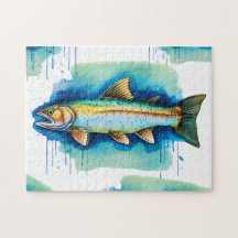 Rompecabezas - Serie acuarela: trucha/salmón