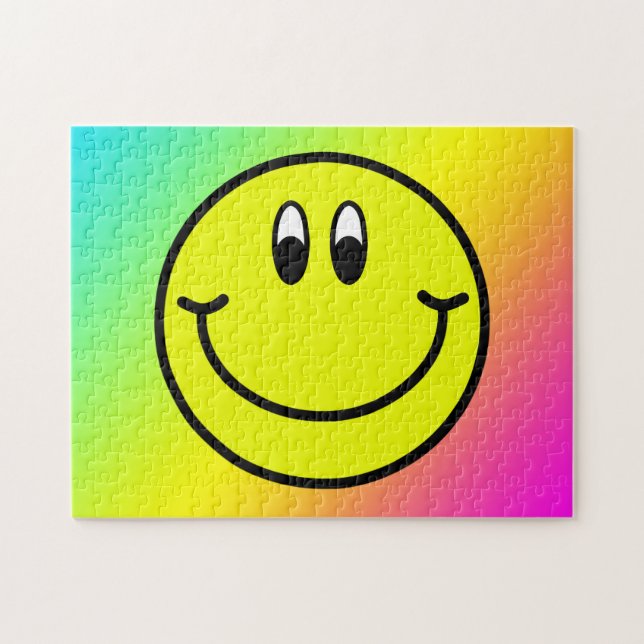 Rompecabezas sonriente feliz del arco iris de la (Horizontal)