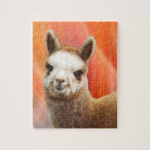 Rompecabezas sonrientes lindos de la alpaca
