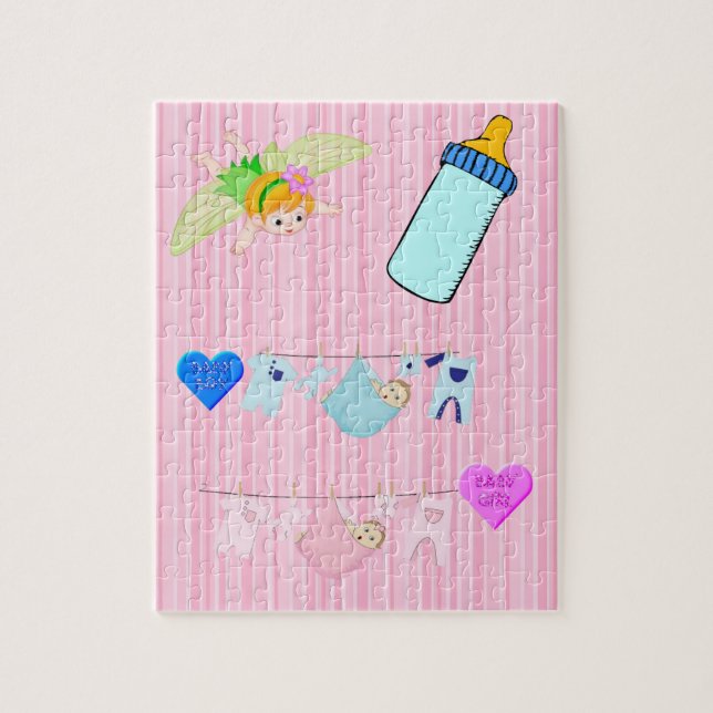 Rompecabezas Stripe Baby Girl Pink (Vertical)