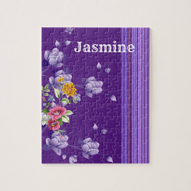 Rompecabezas Stripe Purple Floral (Vertical)