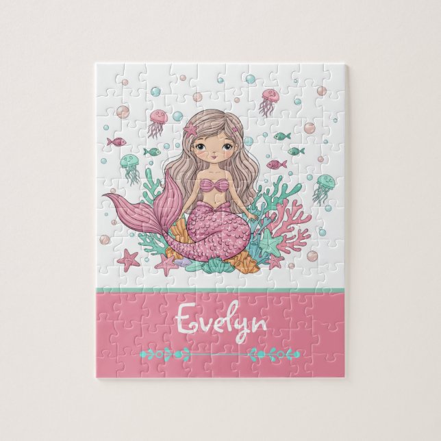 Rompecabezas subacuático de las sirenas (Vertical)