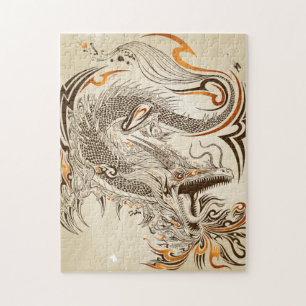 Rompecabezas tribal de la foto del dragón 10x14 d