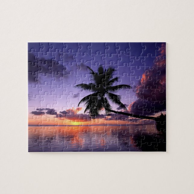 Rompecabezas tropical del juego de la puesta del (Horizontal)