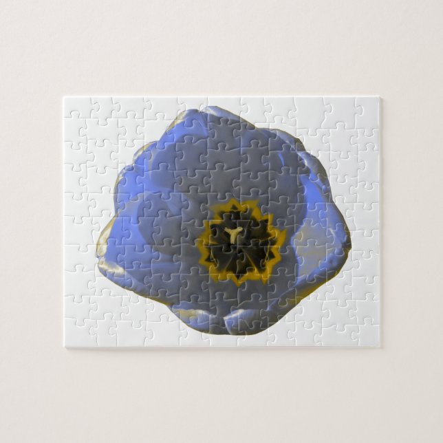 Rompecabezas tulipán azul y amarillo (Horizontal)