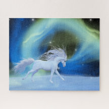 Rompecabezas unicornio de las luces del norte