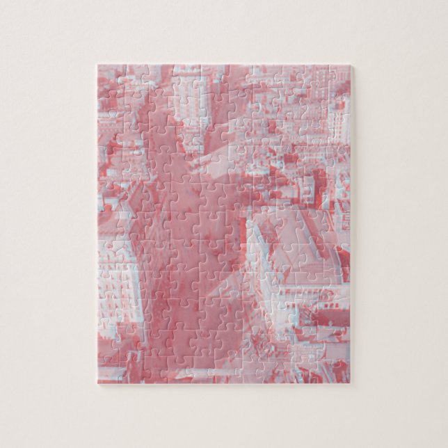 Rompecabezas urbano dorado de las calles 3D de la (Vertical)