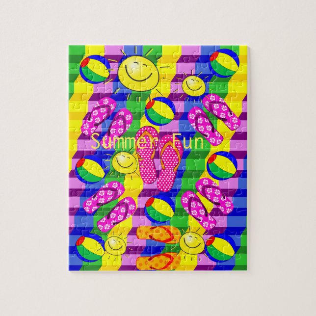 Rompecabezas Verano Divertido Flip Flops Sun (Vertical)