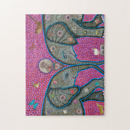 Rompecabezas verdadero de los elefantes africanos