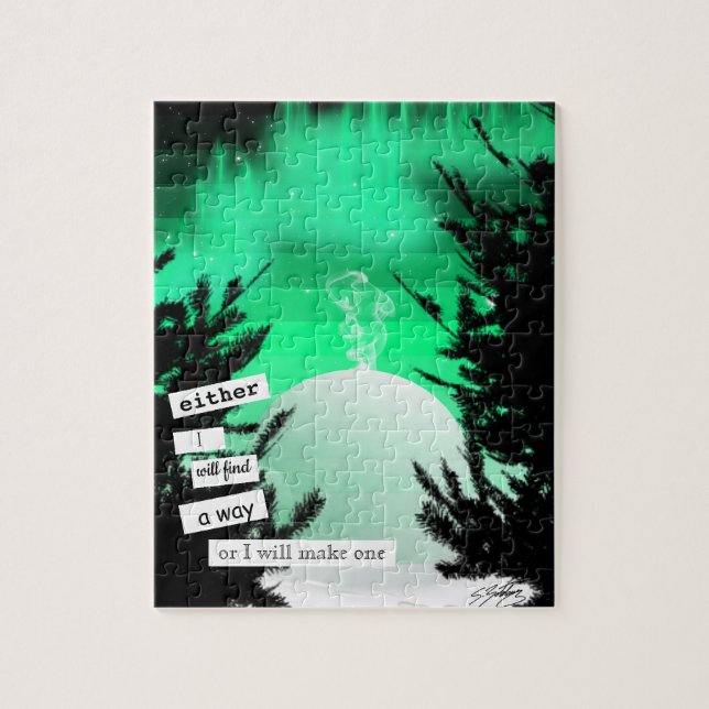 Rompecabezas verde de Aurora Igloo por Sara Motola (Vertical)