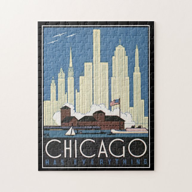 Rompecabezas vintage de Chicago (Vertical)