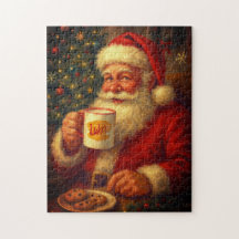 Rompecabezas vintage de Santa navideño