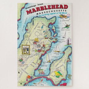 Rompecabezas vintage ilustrado de Marblehead