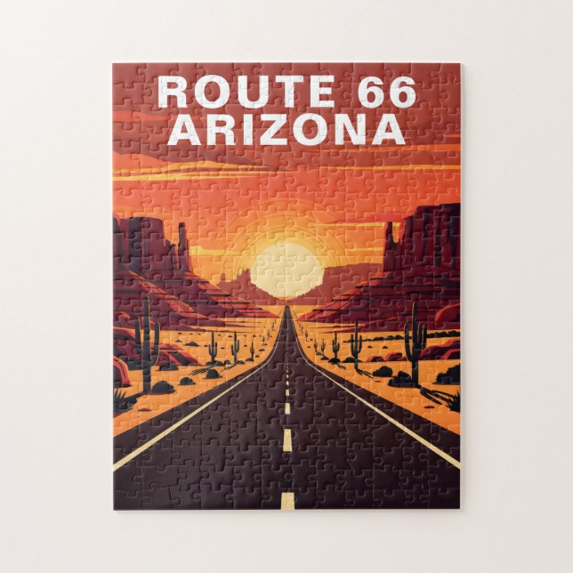 Rompecabezas Vintage Ruta 66 Desierto de Arizona (Vertical)